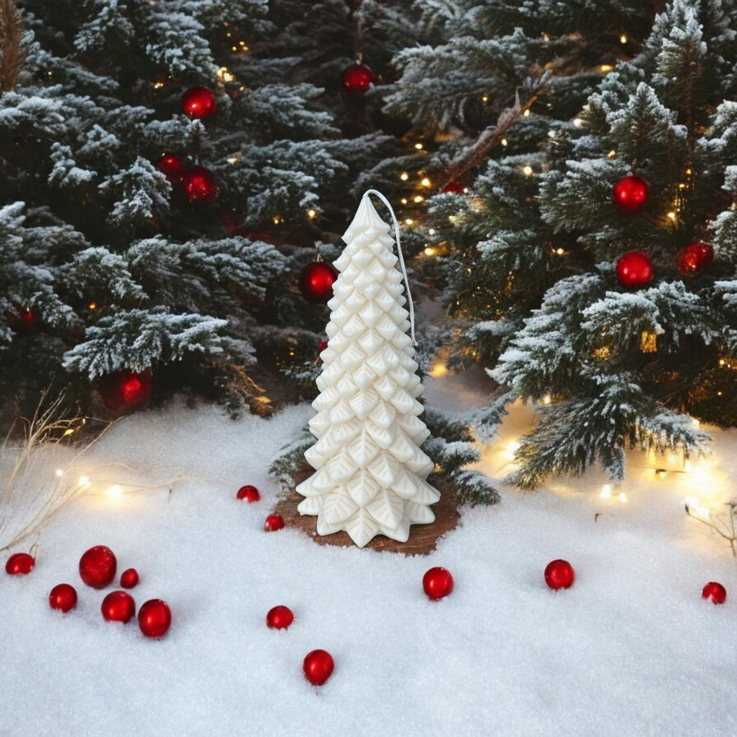 DECORATIVE CANDLE - EXTRA LARGE LEAFY CHRISTMAS TREE