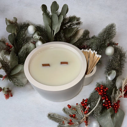 JESMONITE CANDLE - XL CHRISTMAS CANDLE WITH MATCH HOLDER