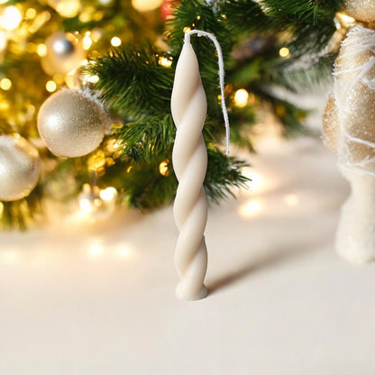 DECORATIVE CANDLE - TWIST CHRISTMAS PILLAR CANDLE
