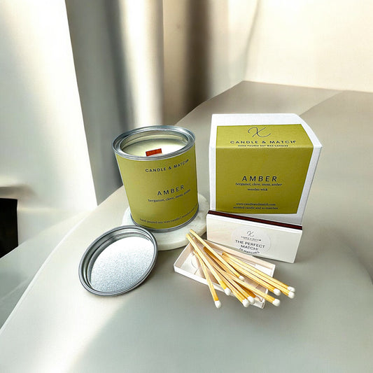 Amber Wood Wick Candle