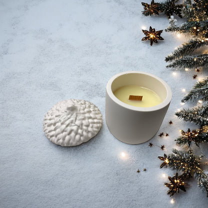 JESMONITE CANDLE - ACORN CANDLE WITH LID