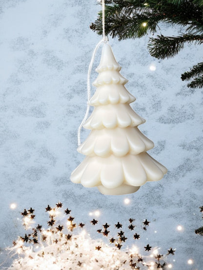 DECORATIVE CANDLE - LARGE LEAFY TIERED CHRISTMAS TREE